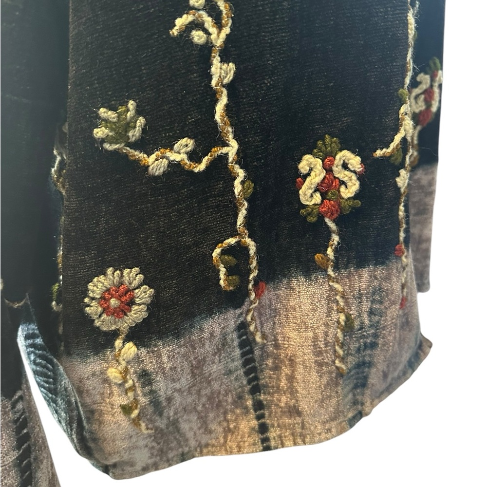 Flashback Embroidered Jacket Sz M Ombre Floral Cottage Vintage Art To Wear Boho - Picture 6 of 15